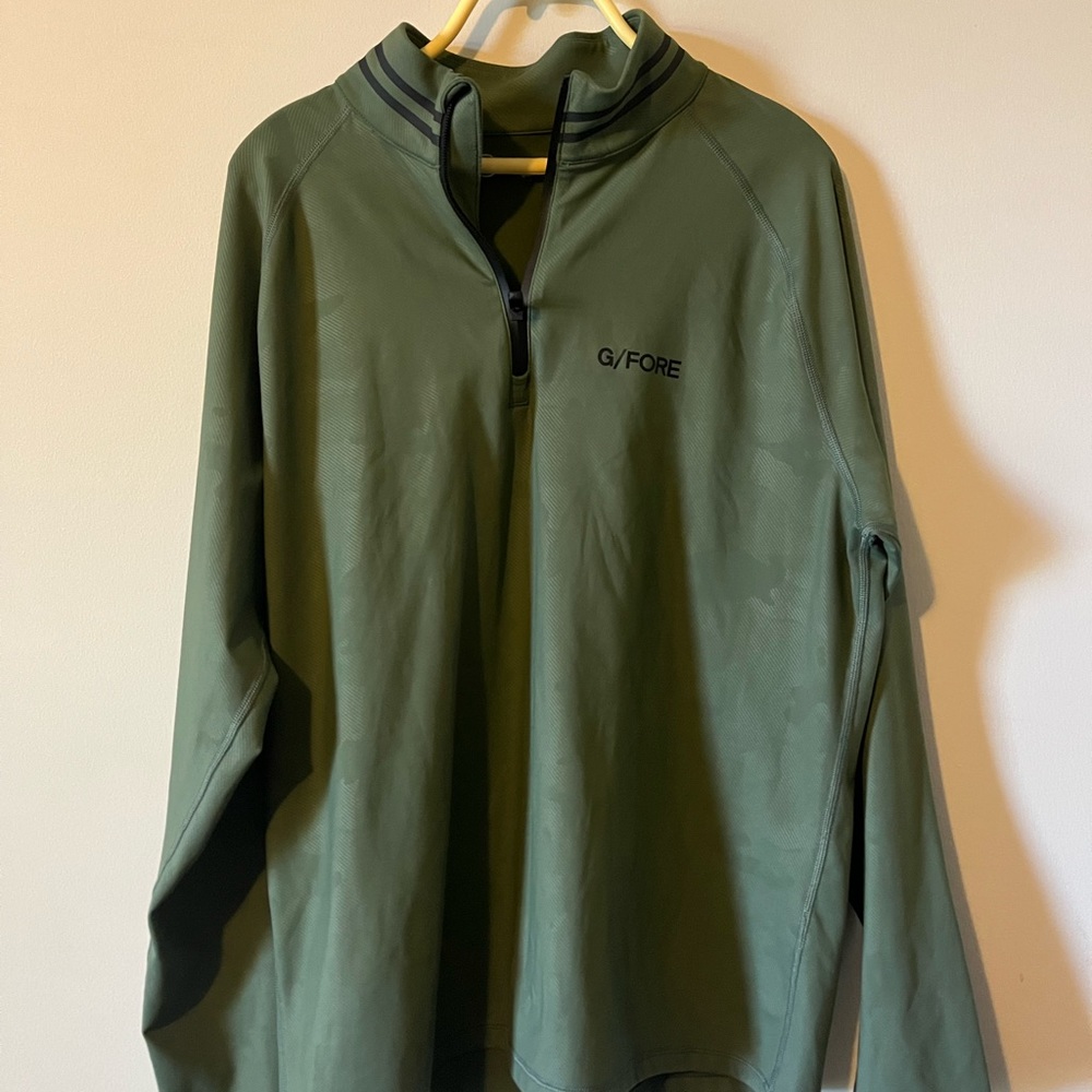 G/FORE olive green sweater. 1/4 zip.